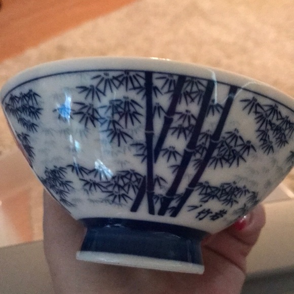 Ceramic oriental bowl set - Picture 4 of 5